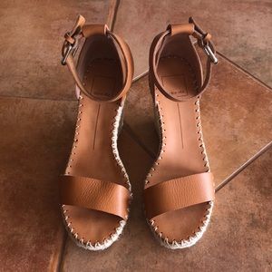Tan/brown leather dolce vita espadrille wedges